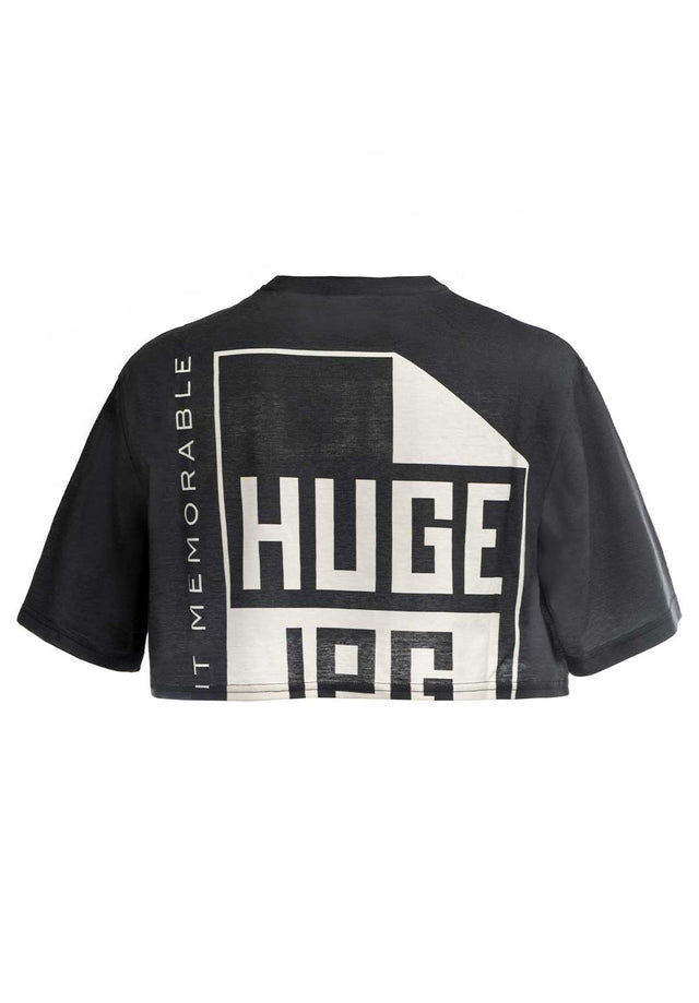 t-shirt cropped unisex oversize - logo lettering