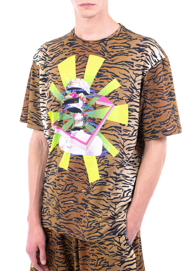 T-shirt oversize  unisex - stampa tigre naturale