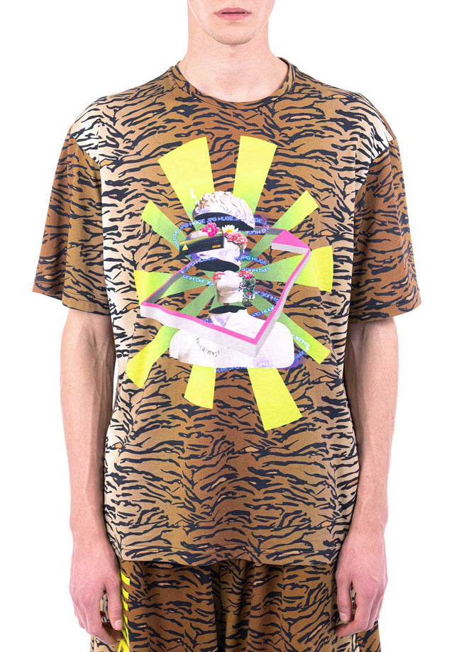 T-shirt oversize  unisex - stampa tigre naturale